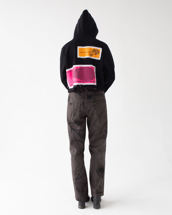 Dreamland Syndicate Signals/Echoes Cropped Hoodie With Patches
