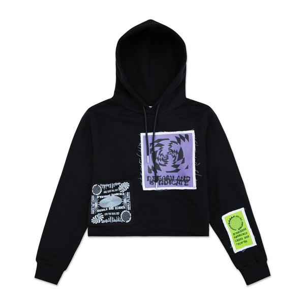 dreamland syndicate Signals/Echoes Cropped Hoodie with Patches
