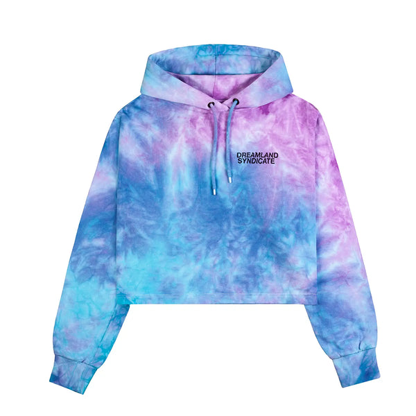 dreamland syndicate Tie-dye Cropped Hoodie Bubblegum