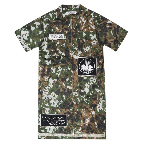 dreamland syndicate Zerowork Flecktarn Camo Shirt/Dress with Patches