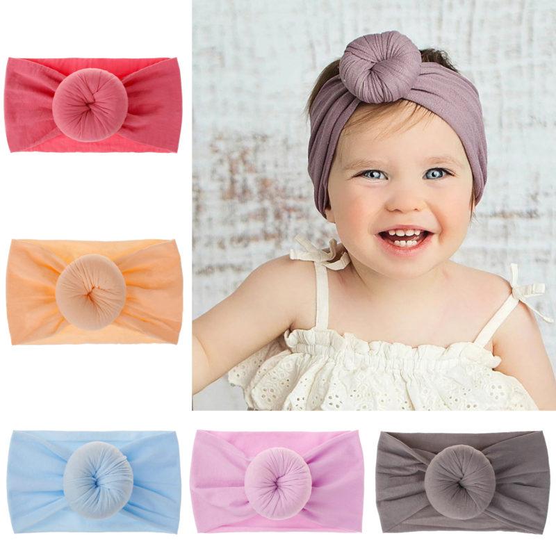 Dreshow BQUBO 5 Pack Baby Girl Headbands Turban Bow Nylon Headband For Baby Elastic Knotted Headbands Head Wraps