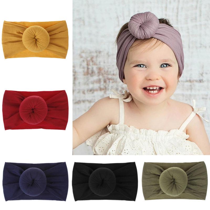 dreshow BQUBO 5 Pack Baby Girl Headbands Turban Bow Nylon Headband for Baby Elastic Knotted Headbands Head Wraps
