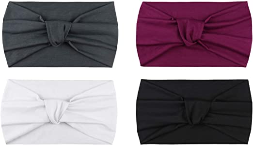 dreshow 4 Pack Vintage Elastic Headbands