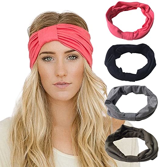 dreshow 4 Pack Vintage Elastic Headbands