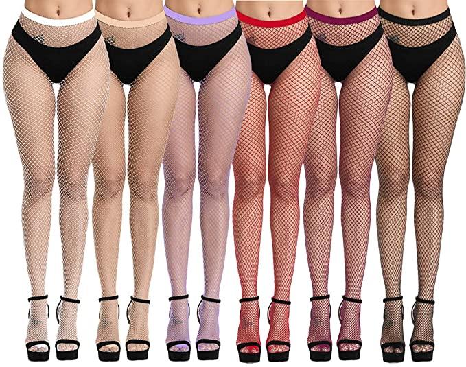 Dreshow DRESHOW 6 Pack Fishnet Stockings Hight Waist Tights Thigh High Pantyhose