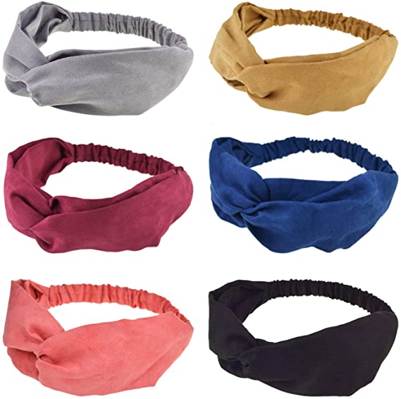 Dreshow DRESHOW 6 Pack Headbands For Women Boho Headbands Vintage Flower Printed Criss Cross Elastic Head Wrap