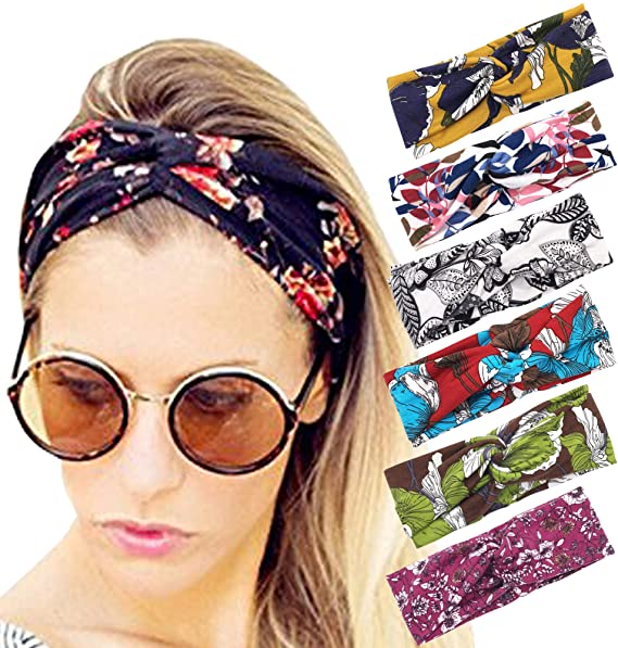 dreshow DRESHOW 6 Pack Headbands for Women Boho Headbands Vintage Flower Printed Criss Cross Elastic Head Wrap dreshow DRESHOW 6 Pack Headbands for Women Boho Headbands Vintage Flower Printed Criss Cross Elastic Head Wrap