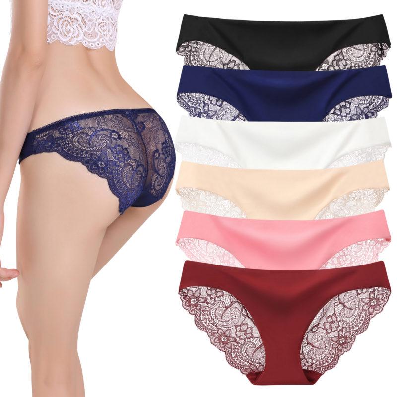 Dreshow DRESHOW 6 Pack Women’s Lace Underwear Bikini Panties Seamless Soft Briefs Underpants Lace Hipster For Women
