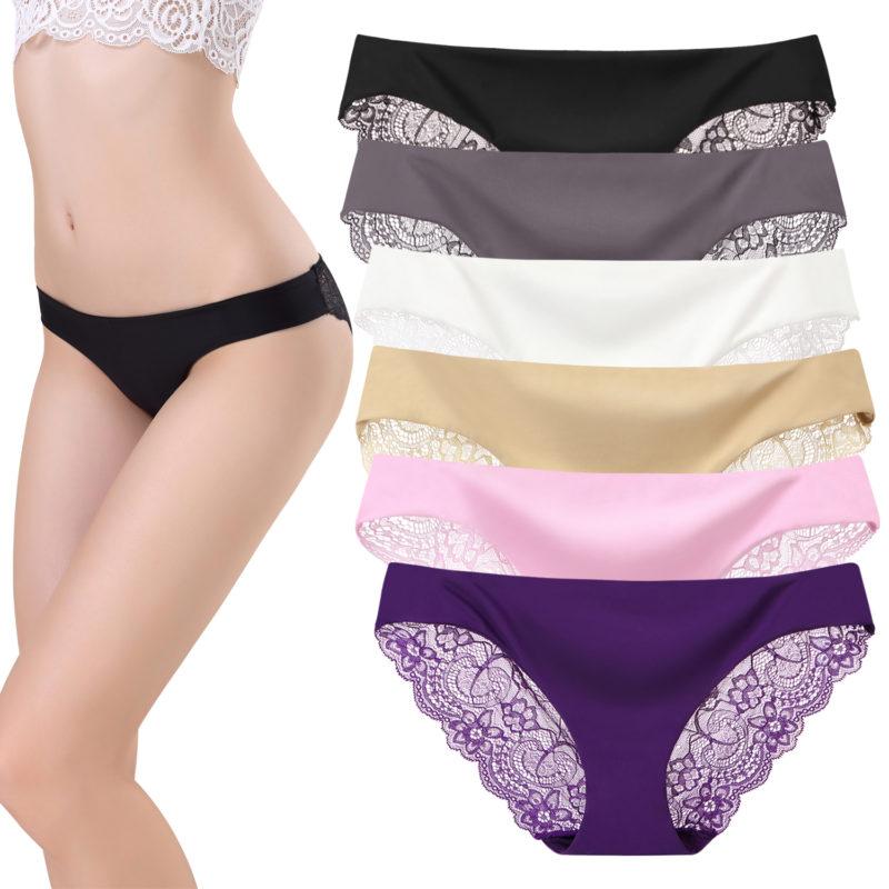 Dreshow DRESHOW 6 Pack Women’s Lace Underwear Bikini Panties Seamless Soft Briefs Underpants Lace Hipster For Women