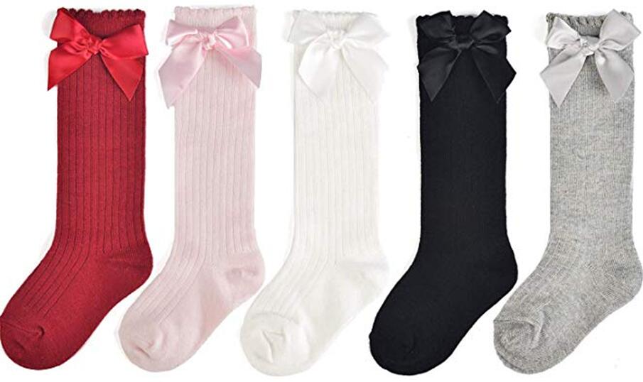 Dreshow DRESHOW Baby Knee High Sock Toddler Girl Dress Socks Baby Knit Stocking Cotton Infant Girls Socks