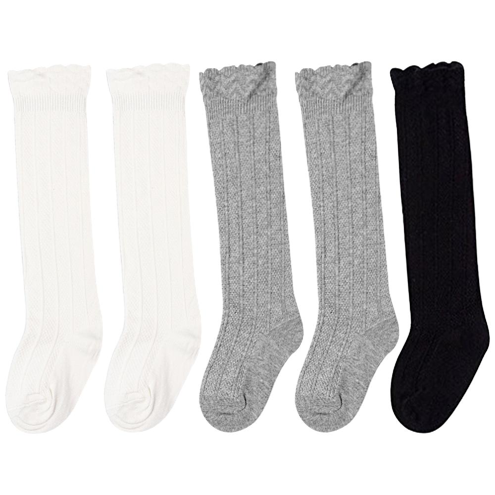 Dreshow DRESHOW Baby Knee High Sock Toddler Girl Dress Socks Baby Knit Stocking Cotton Infant Girls Socks