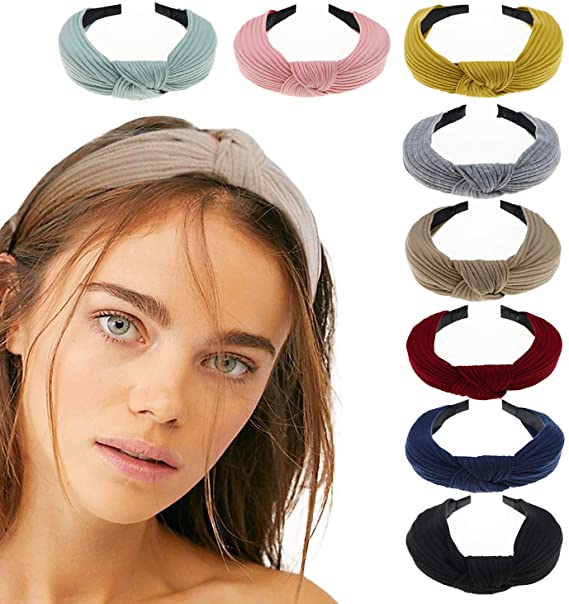 Dreshow DRESHOW Boho Headbands For Women Plastic Vintage Cross Elastic Head Wrap Hair Accessories