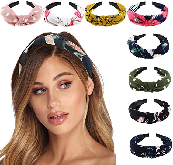 Dreshow DRESHOW Boho Headbands For Women Plastic Vintage Cross Elastic Head Wrap Hair Accessories