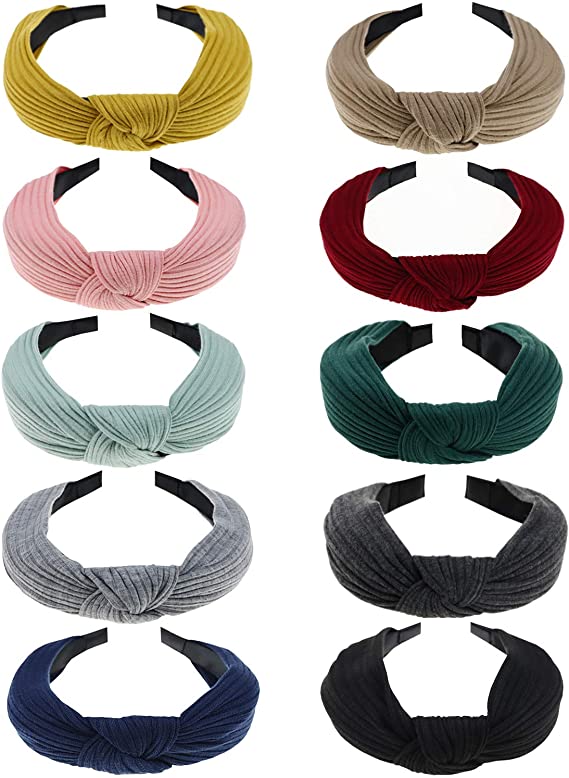 Dreshow DRESHOW Boho Headbands For Women Plastic Vintage Cross Elastic Head Wrap Hair Accessories