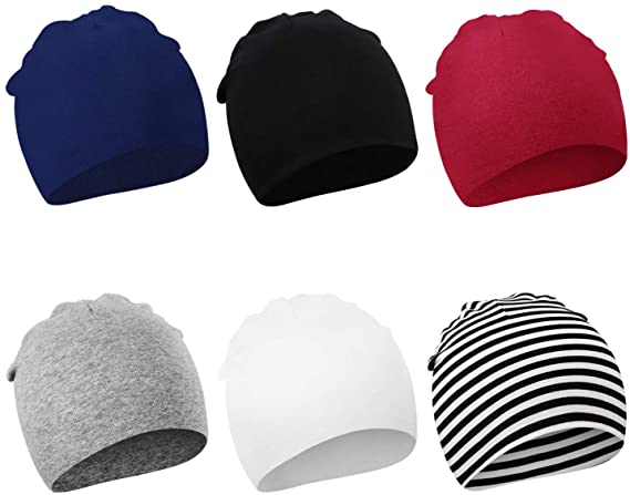 Dreshow DRESHOW BQUBO 6 Pack Unisex Baby Beanie Hat Infant Baby Soft Cute Knit Cap Nursery Beanie