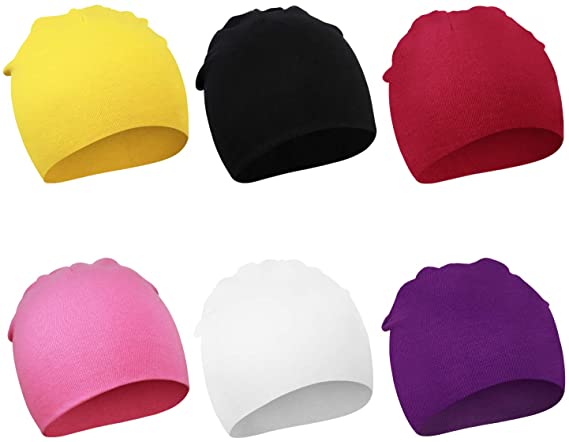 Dreshow DRESHOW BQUBO 6 Pack Unisex Baby Beanie Hat Infant Baby Soft Cute Knit Cap Nursery Beanie