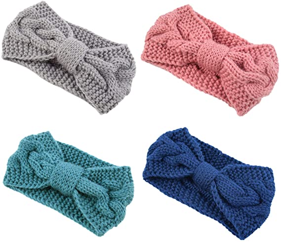 Dreshow DRESHOW Crochet Turban Headband For Women Warm Bulky Crocheted Headwrap