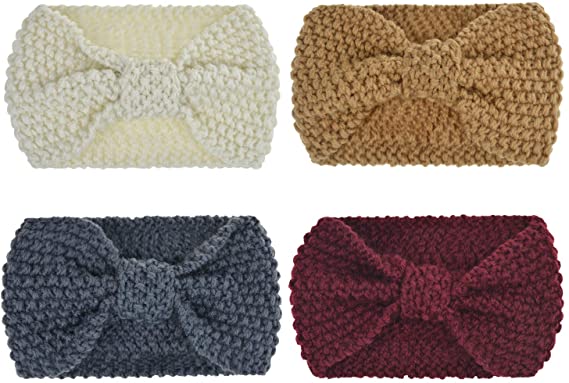 Dreshow DRESHOW Crochet Turban Headband For Women Warm Bulky Crocheted Headwrap