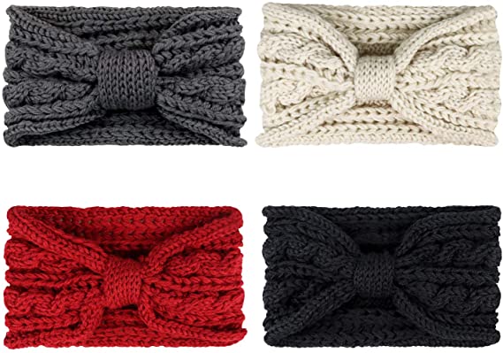 Dreshow DRESHOW Crochet Turban Headband For Women Warm Bulky Crocheted Headwrap
