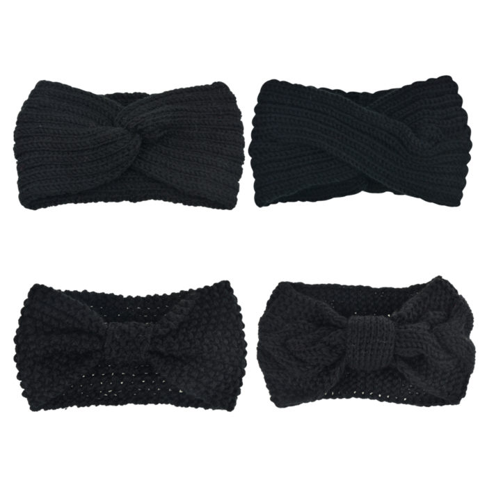 Dreshow DRESHOW Crochet Turban Headband For Women Warm Bulky Crocheted Headwrap 1 Color 4 Style Pack