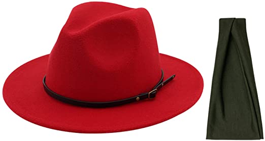 Dreshow DRESHOW Women Straw Panama Hat Felt Fedora Beach Sun Hat Vintage Headband Wide Brim Straw Roll Up Hat UPF 30+