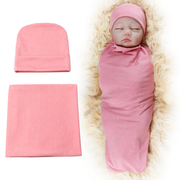 Dreshow New Arrive-Newborn Baby Receiving Blankets Newborn Baby Swaddling With Headbands Or Hats