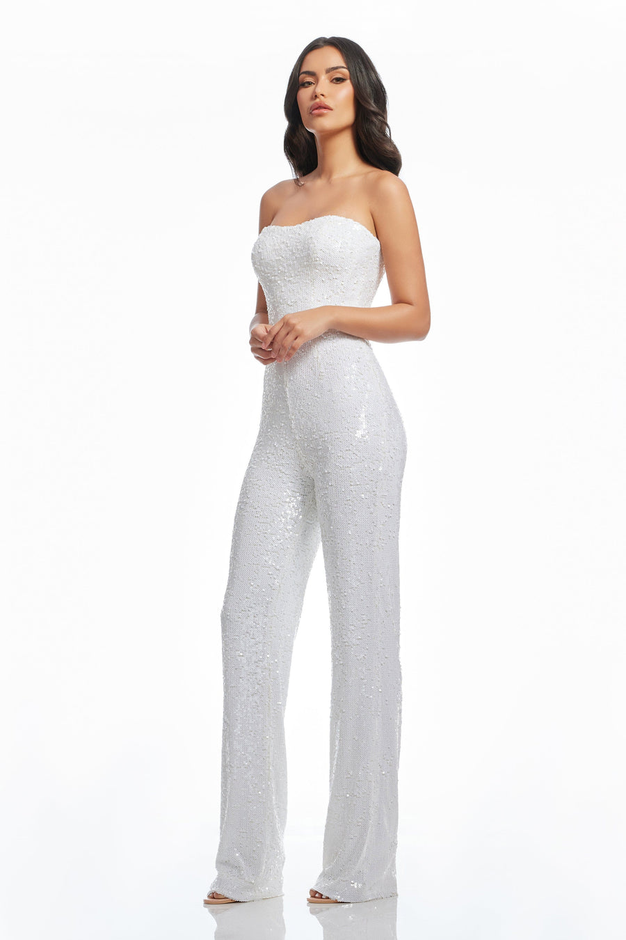 Dress The Population Andy Jumpsuit White