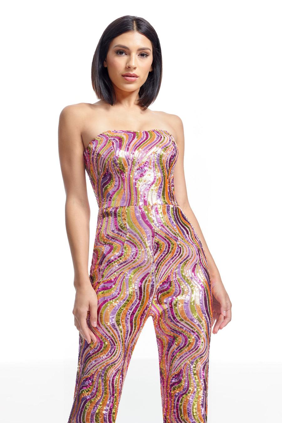 dress the population Andy Jumpsuit white