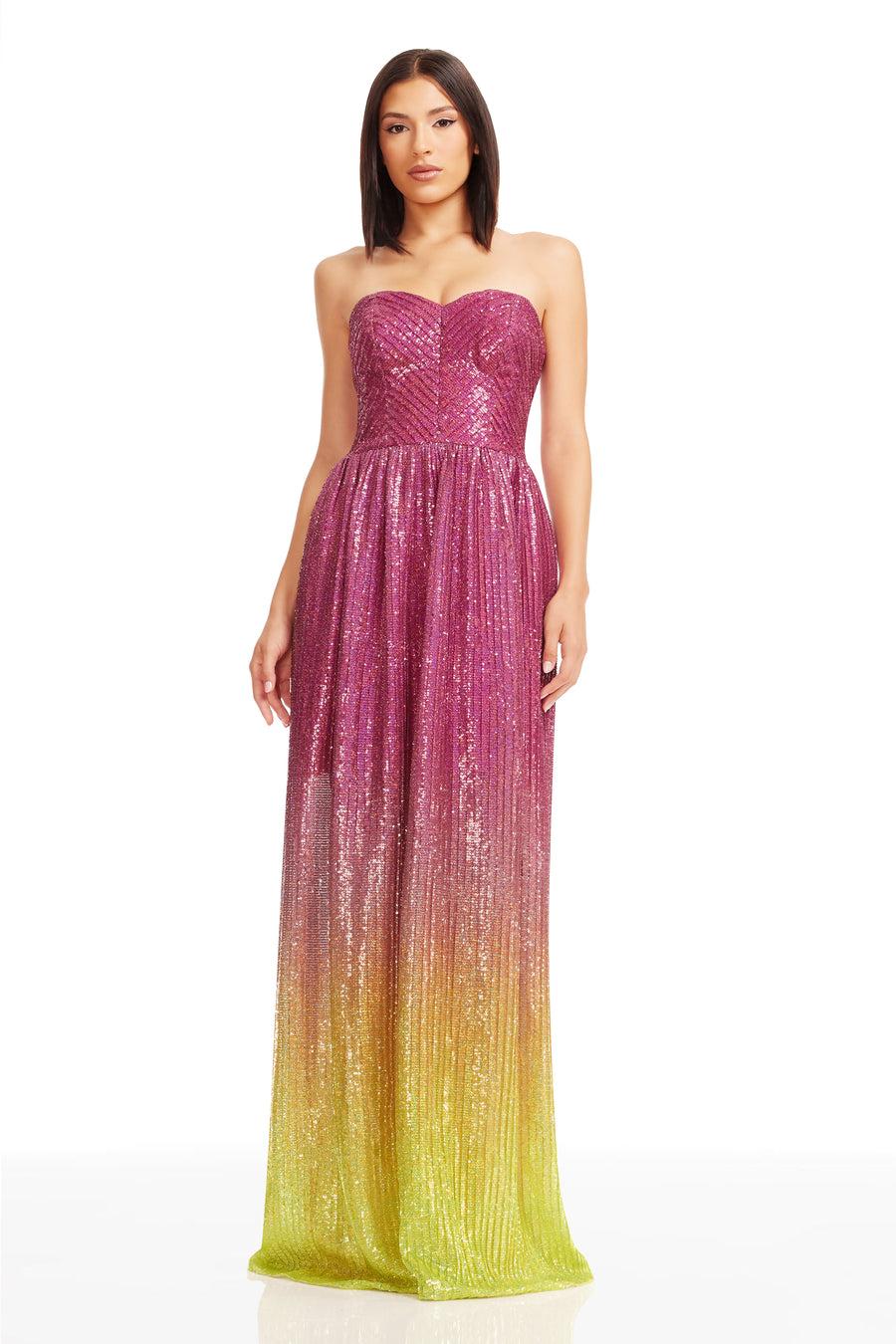 Dress The Population Audrina Gown White