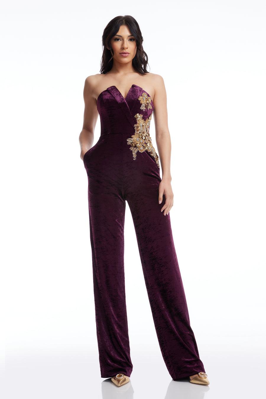 dress the population Beck Jumpsuit white