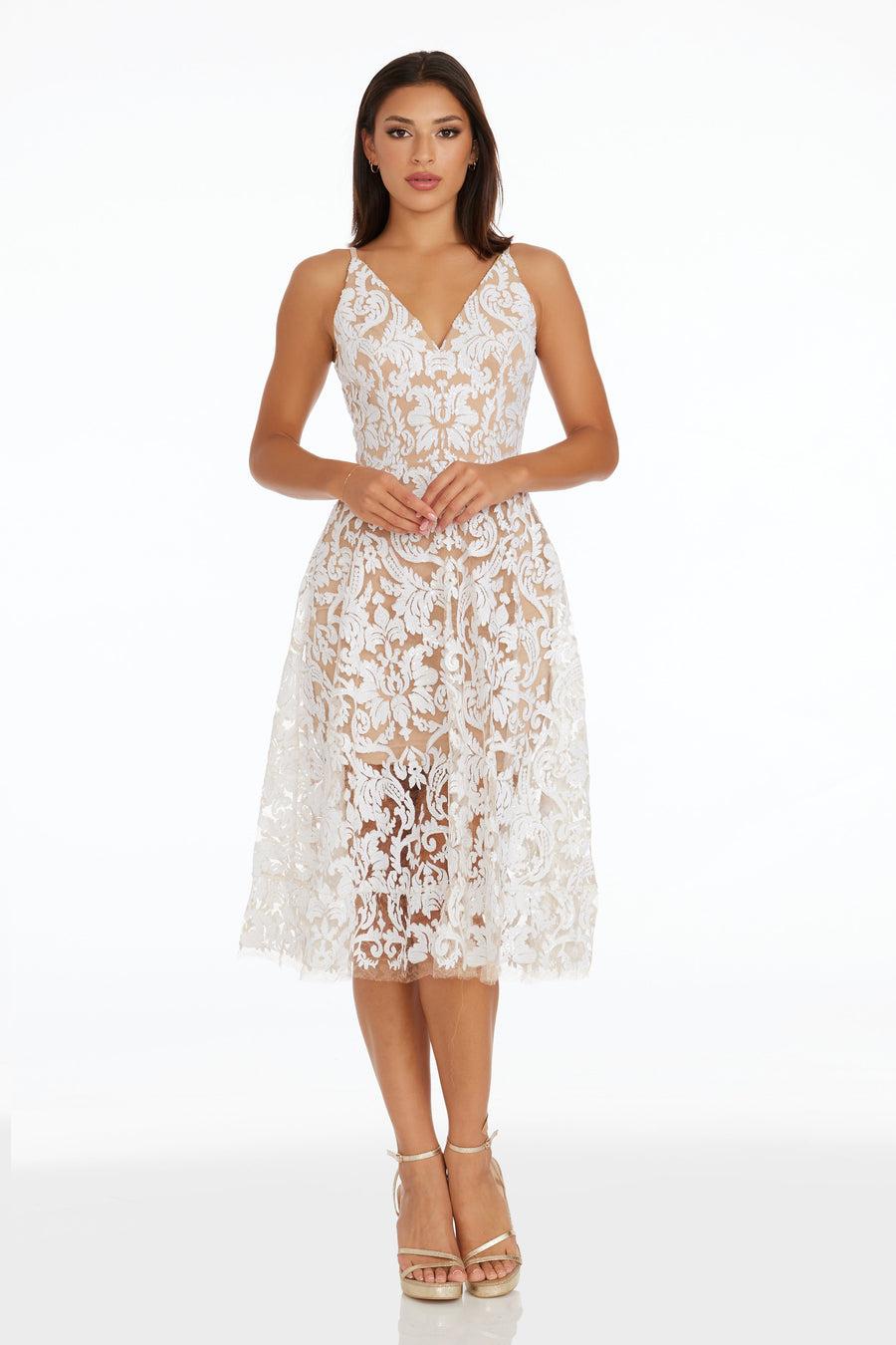 Dress The Population Blair Dress White