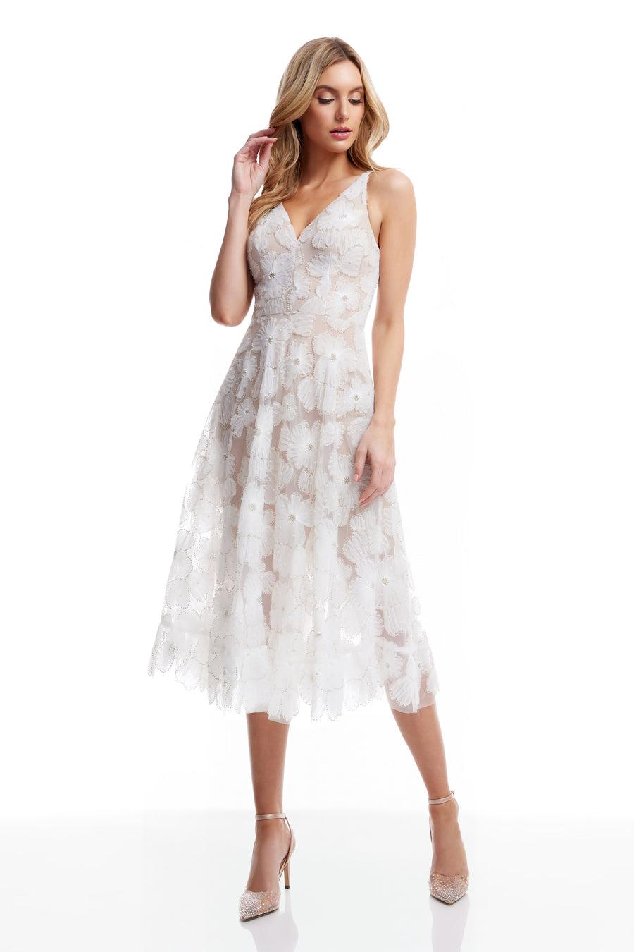 dress the population Blair Dress white