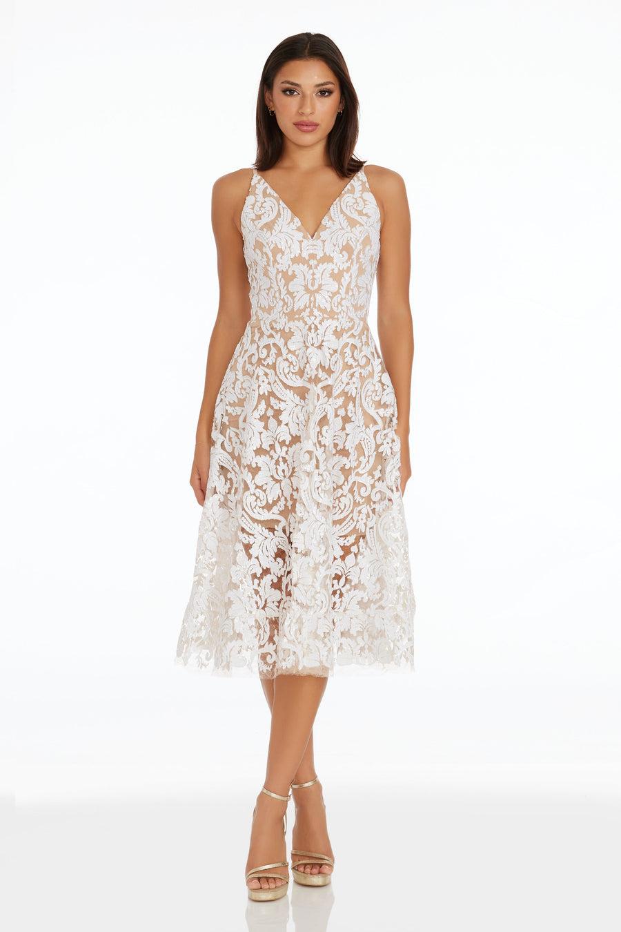 dress the population Blair Dress white