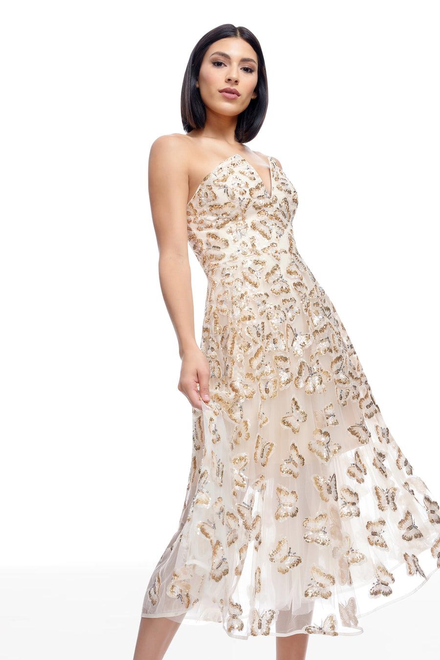 dress the population Briella Dress white