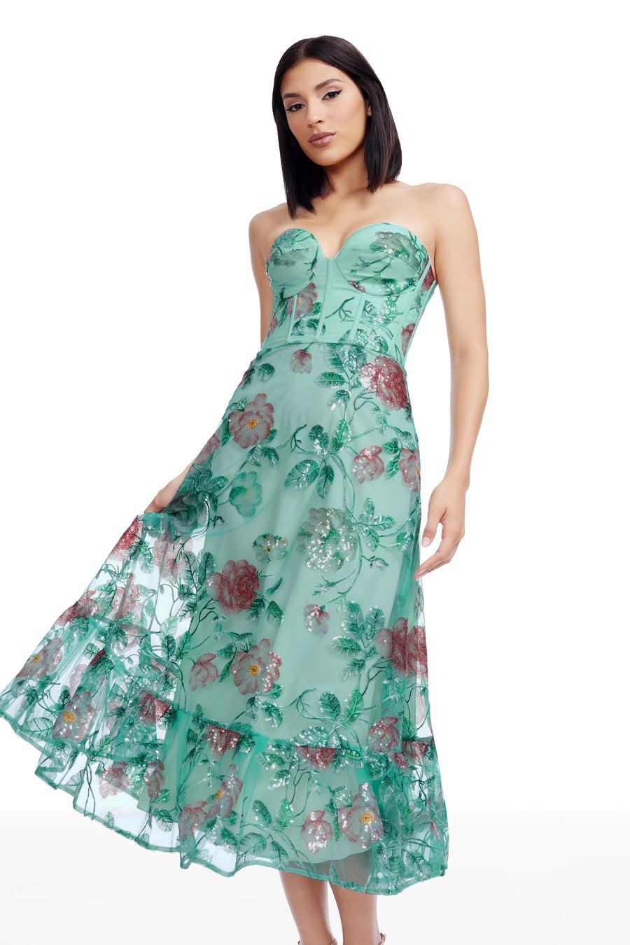 dress the population Carina Dress white