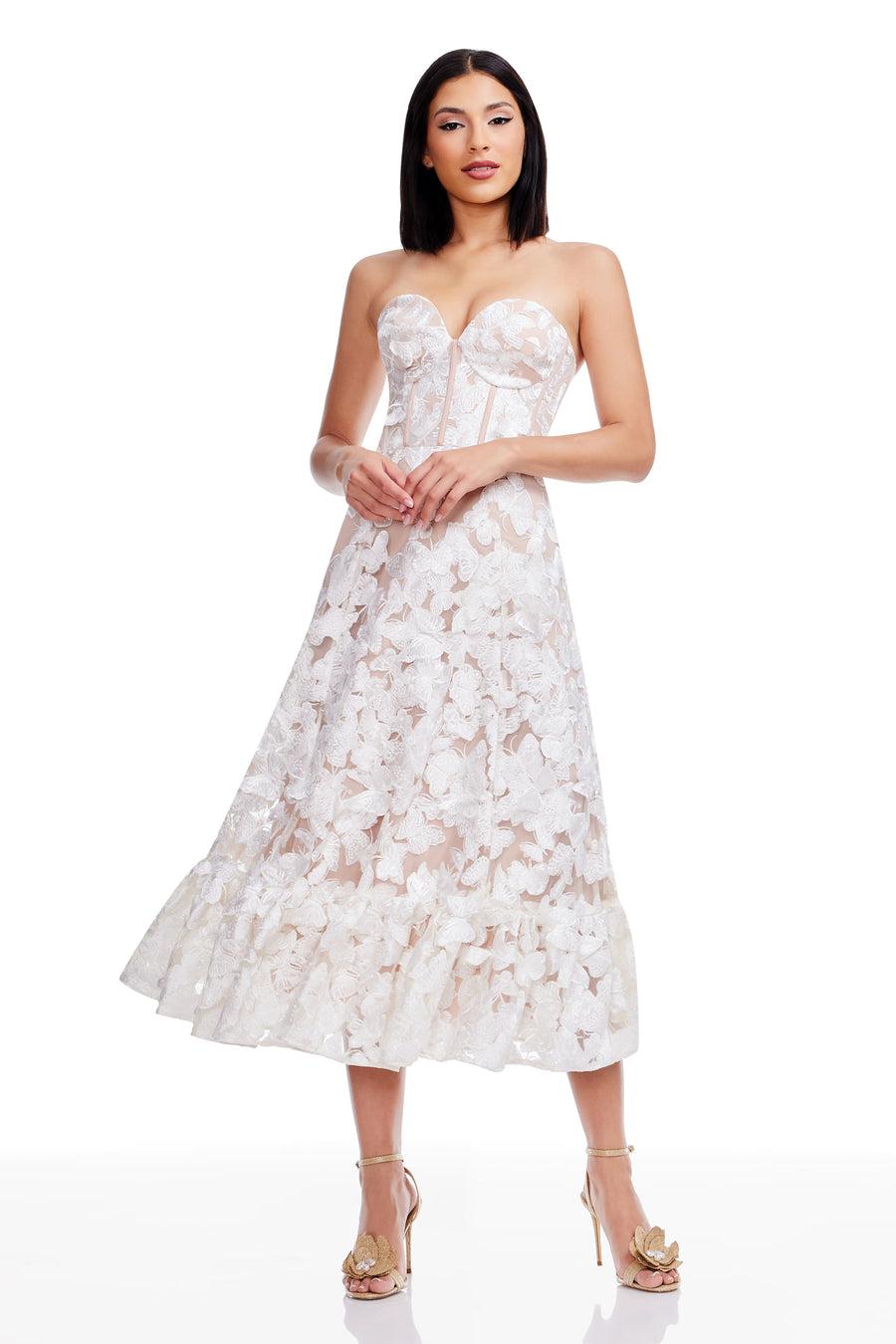 dress the population Carina Dress white