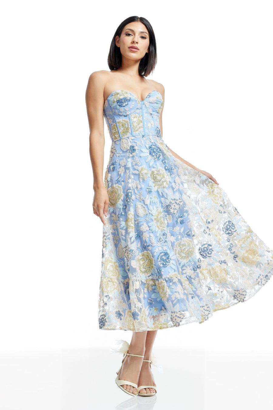 dress the population Carina Dress white