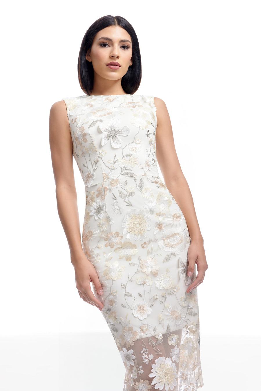 Dress The Population Claudette Dress White
