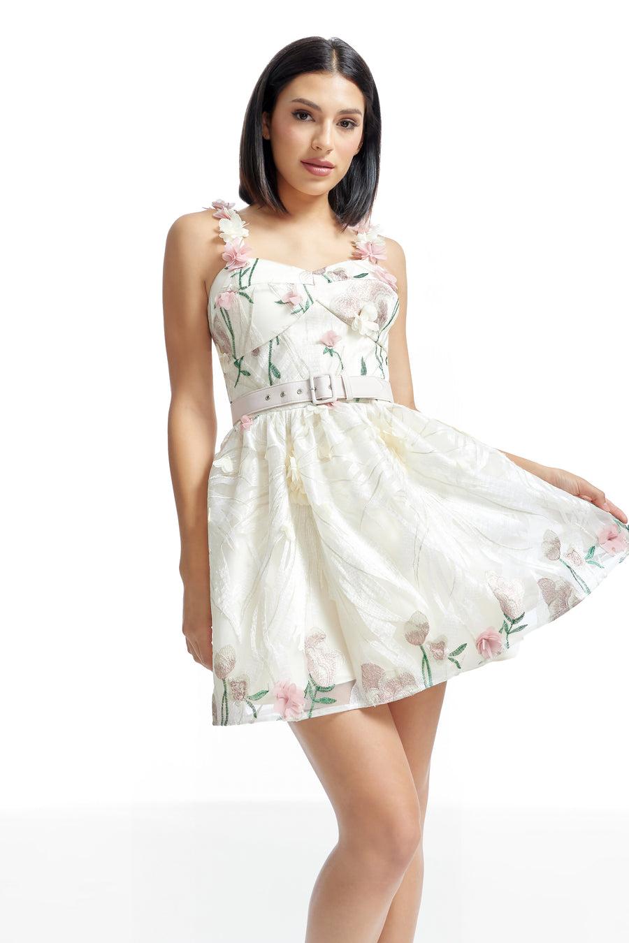 dress the population Darby Dress white