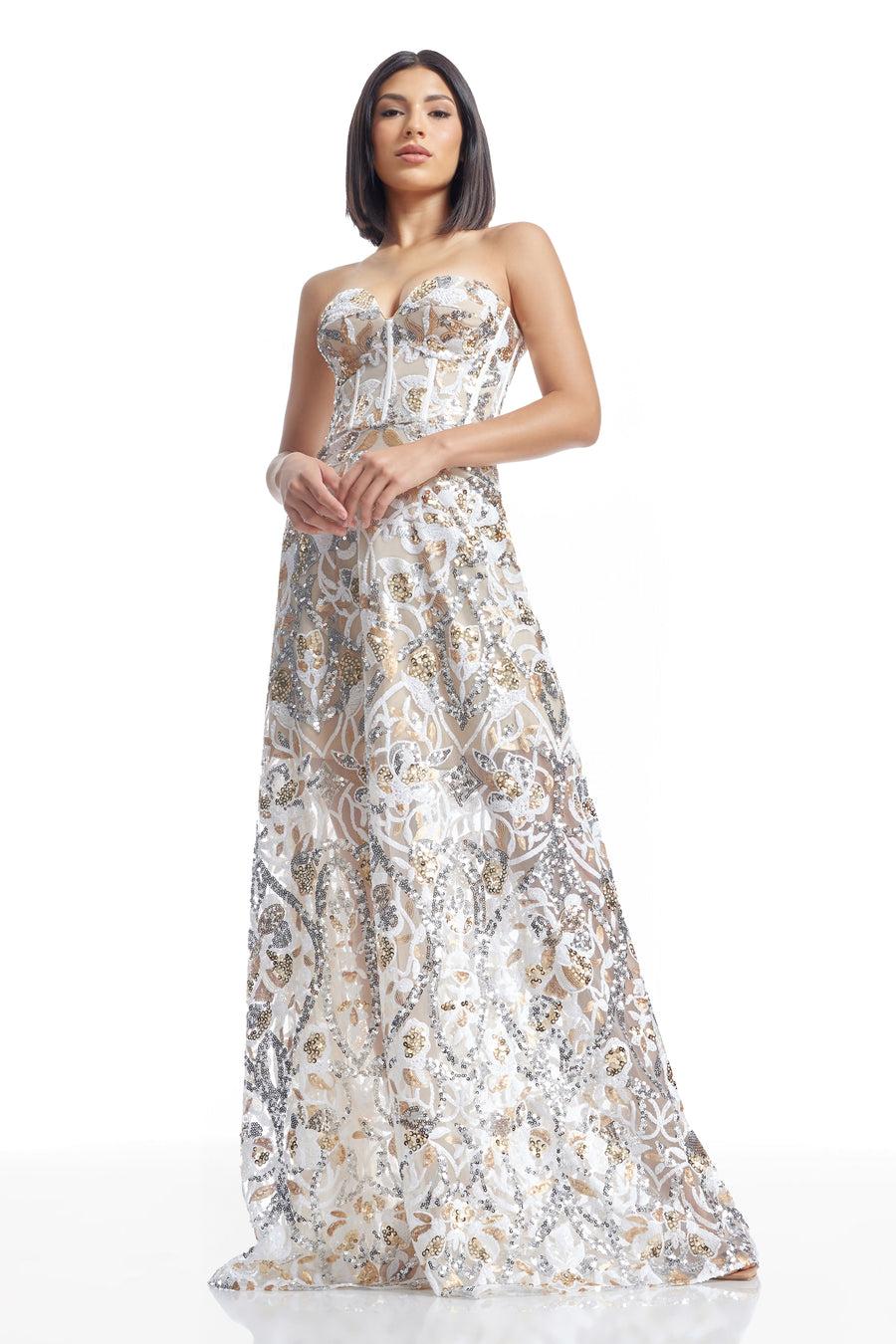 dress the population Daven Dress white
