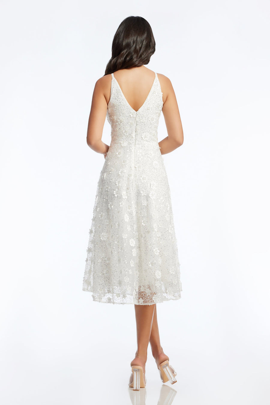 Dress The Population Elisa Beaded Dress White
