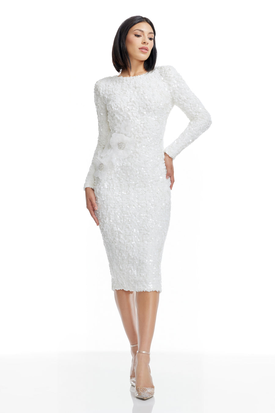dress the population Emmalyn Dress white