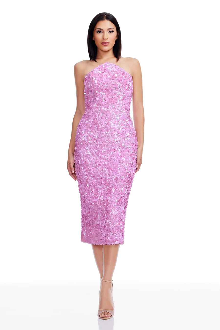 Dress The Population Etta Dress White