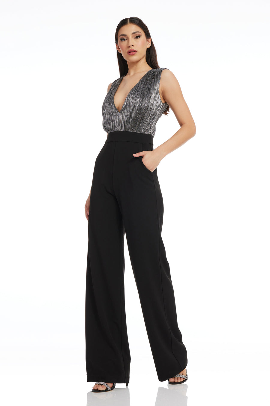 Dress The Population Everette Jumpsuit White