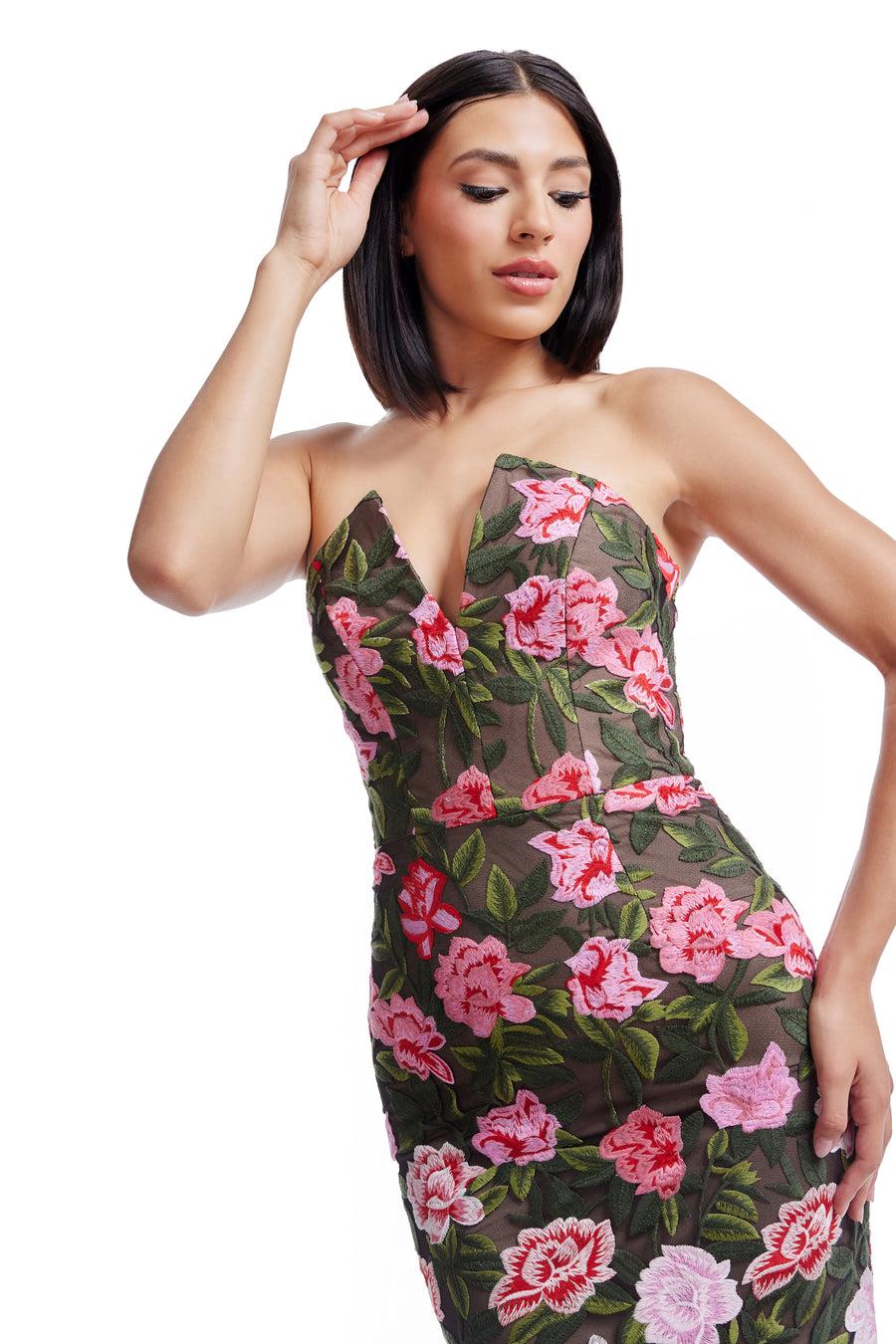 Dress The Population Fernanda Gown White