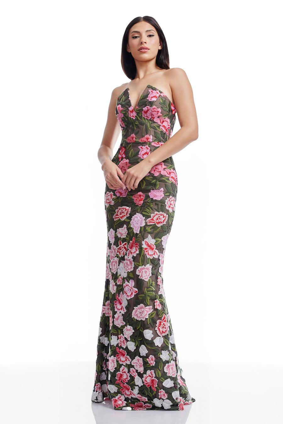 Dress The Population Fernanda Gown White