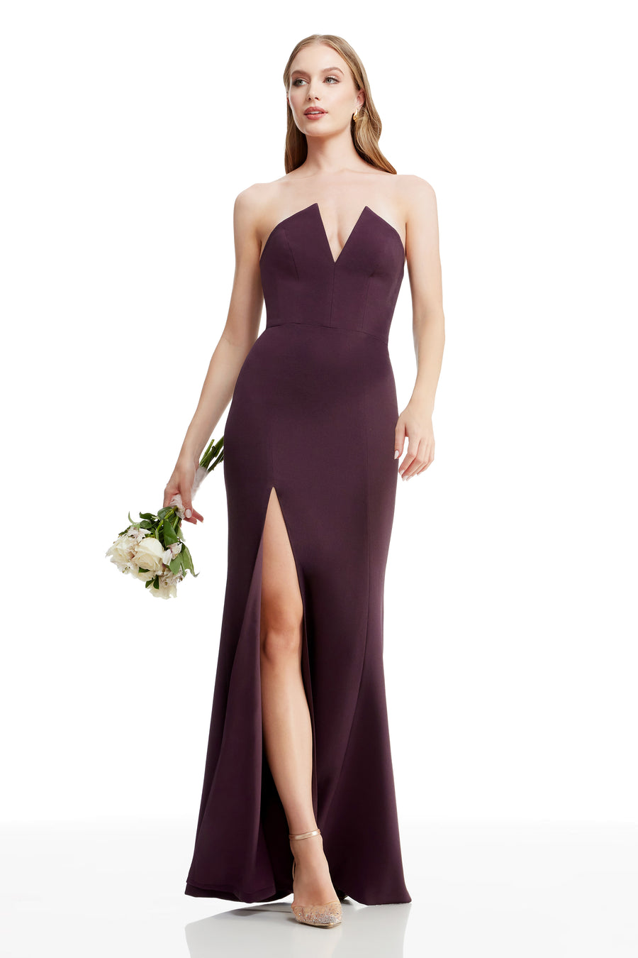 dress the population Fernanda Gown white