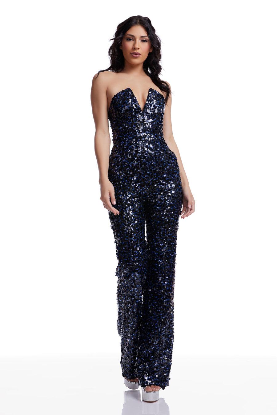 dress the population Fernanda Jumpsuit white