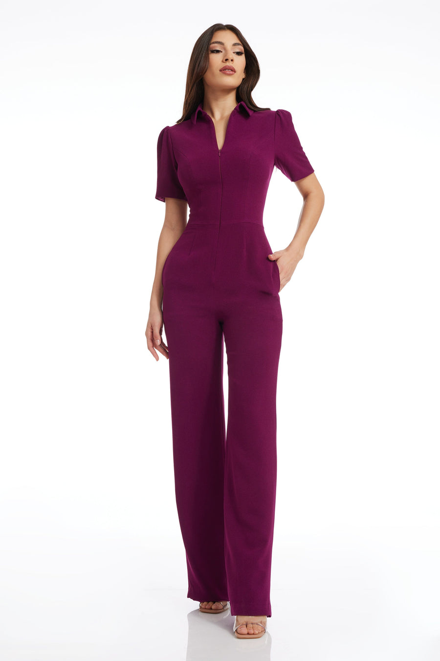 Dress The Population Gloria Jumpsuit White