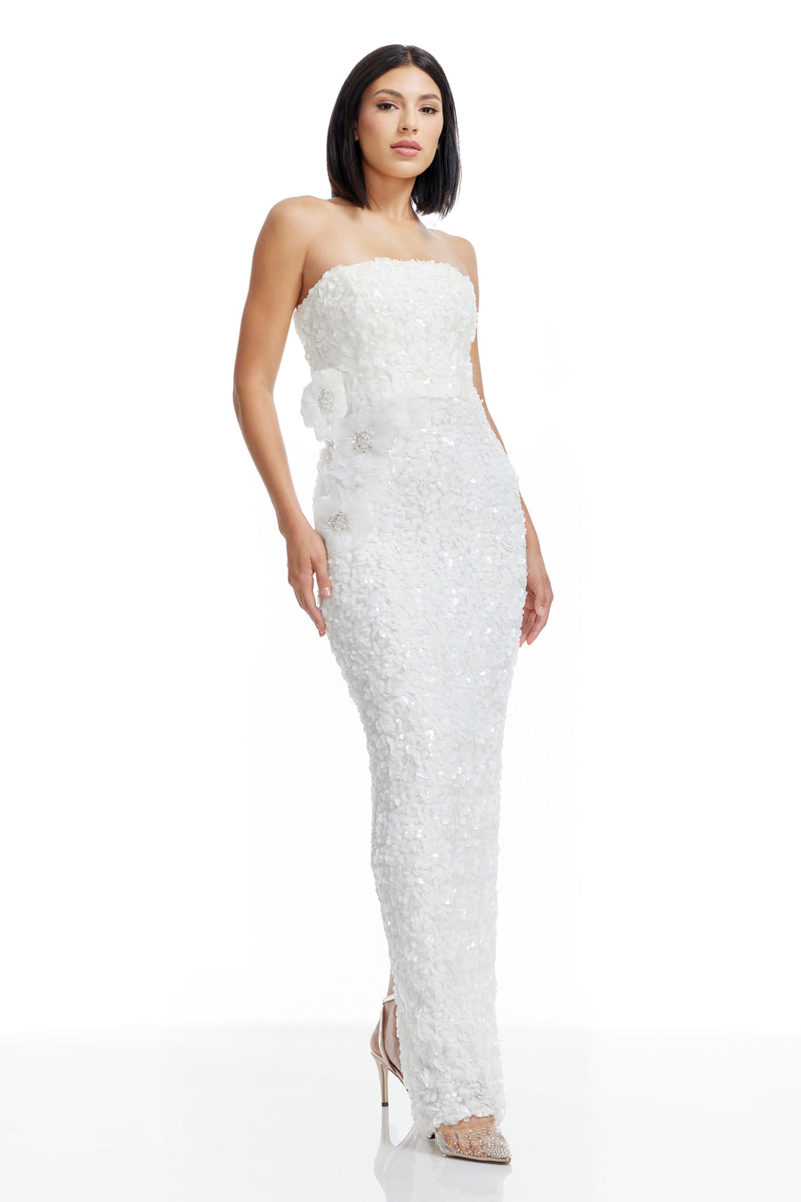 Dress The Population Izza Dress White